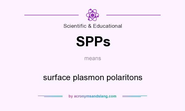 What does SPPs mean? It stands for surface plasmon polaritons