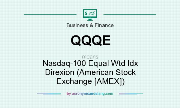 What does QQQE mean? It stands for Nasdaq-100 Equal Wtd Idx Direxion (American Stock Exchange [AMEX])