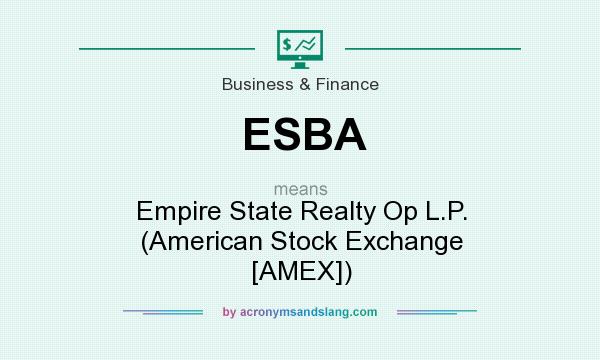 What does ESBA mean? It stands for Empire State Realty Op L.P. (American Stock Exchange [AMEX])