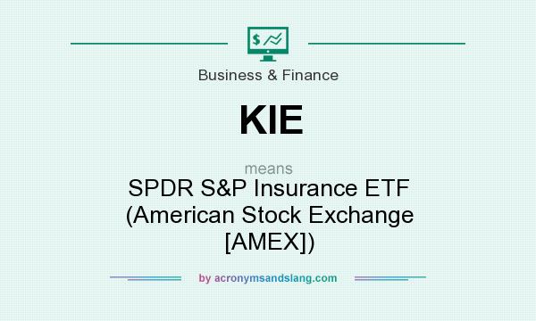 What does KIE mean? It stands for SPDR S&P Insurance ETF (American Stock Exchange [AMEX])