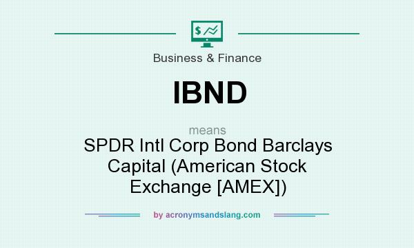 What does IBND mean? It stands for SPDR Intl Corp Bond Barclays Capital (American Stock Exchange [AMEX])