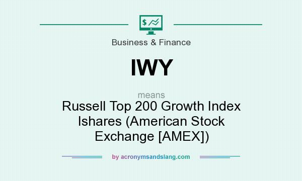 What does IWY mean? It stands for Russell Top 200 Growth Index Ishares (American Stock Exchange [AMEX])