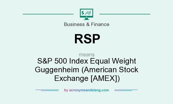 What does RSP mean? It stands for S&P 500 Index Equal Weight Guggenheim (American Stock Exchange [AMEX])