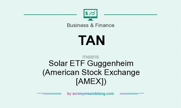 What does TAN mean? It stands for Solar ETF Guggenheim (American Stock Exchange [AMEX])