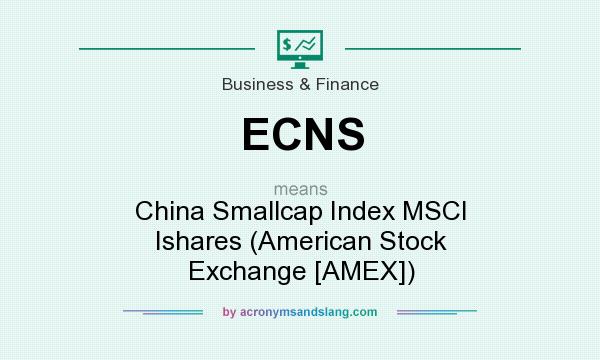 What does ECNS mean? It stands for China Smallcap Index MSCI Ishares (American Stock Exchange [AMEX])