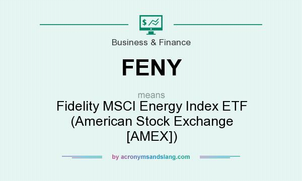 What does FENY mean? It stands for Fidelity MSCI Energy Index ETF (American Stock Exchange [AMEX])