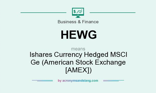 What does HEWG mean? It stands for Ishares Currency Hedged MSCI Ge (American Stock Exchange [AMEX])