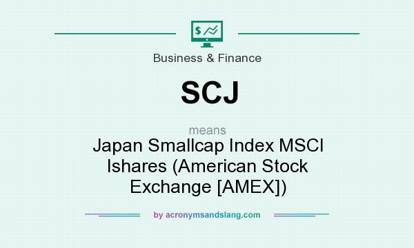 What does SCJ mean? It stands for Japan Smallcap Index MSCI Ishares (American Stock Exchange [AMEX])