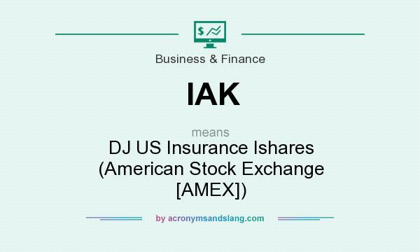 What does IAK mean? It stands for DJ US Insurance Ishares (American Stock Exchange [AMEX])