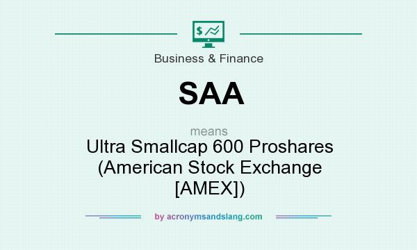 What does SAA mean? It stands for Ultra Smallcap 600 Proshares (American Stock Exchange [AMEX])