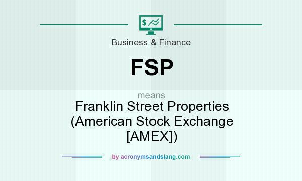 What does FSP mean? It stands for Franklin Street Properties (American Stock Exchange [AMEX])