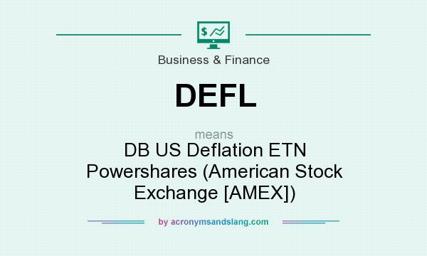 What does DEFL mean? It stands for DB US Deflation ETN Powershares (American Stock Exchange [AMEX])