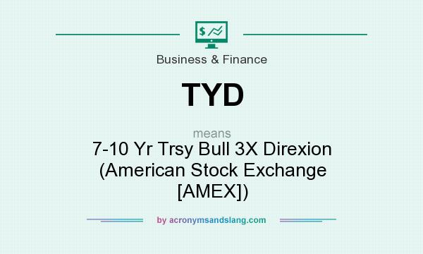 What does TYD mean? It stands for 7-10 Yr Trsy Bull 3X Direxion (American Stock Exchange [AMEX])