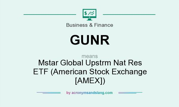 What does GUNR mean? It stands for Mstar Global Upstrm Nat Res ETF (American Stock Exchange [AMEX])