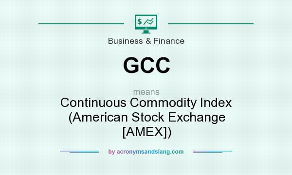 What does GCC mean? It stands for Continuous Commodity Index (American Stock Exchange [AMEX])