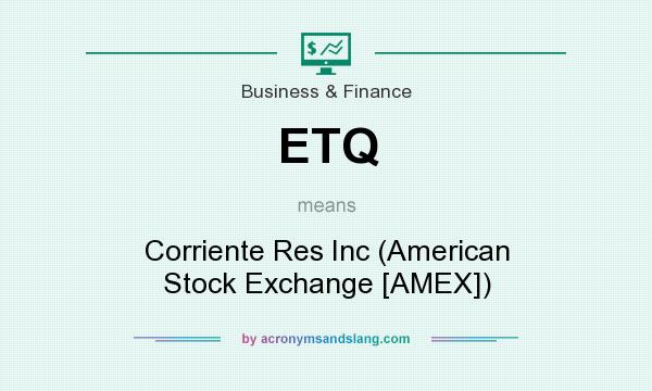 What does ETQ mean? It stands for Corriente Res Inc (American Stock Exchange [AMEX])