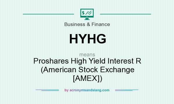 What does HYHG mean? It stands for Proshares High Yield Interest R (American Stock Exchange [AMEX])