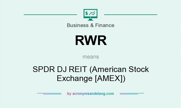 What does RWR mean? It stands for SPDR DJ REIT (American Stock Exchange [AMEX])