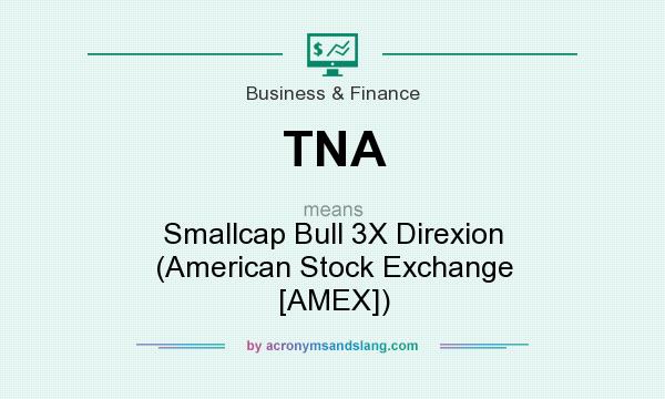 What does TNA mean? It stands for Smallcap Bull 3X Direxion (American Stock Exchange [AMEX])