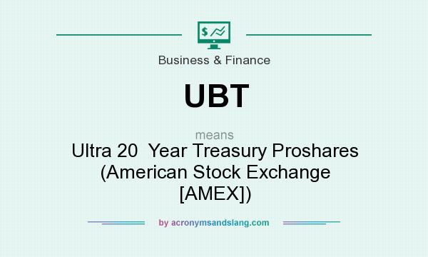 What does UBT mean? It stands for Ultra 20  Year Treasury Proshares (American Stock Exchange [AMEX])
