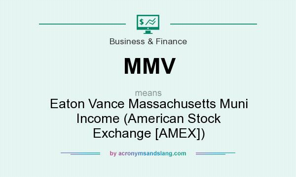 What does MMV mean? It stands for Eaton Vance Massachusetts Muni Income (American Stock Exchange [AMEX])