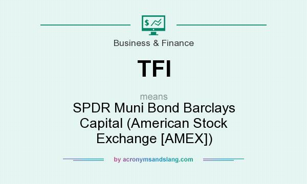 What does TFI mean? It stands for SPDR Muni Bond Barclays Capital (American Stock Exchange [AMEX])