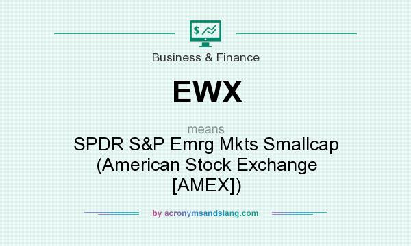 What does EWX mean? It stands for SPDR S&P Emrg Mkts Smallcap (American Stock Exchange [AMEX])