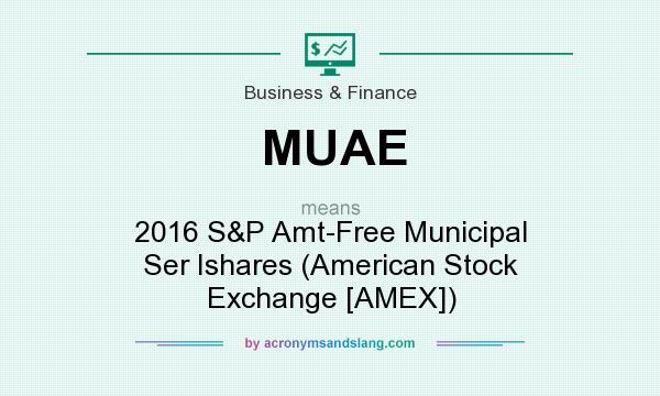 What does MUAE mean? It stands for 2016 S&P Amt-Free Municipal Ser Ishares (American Stock Exchange [AMEX])