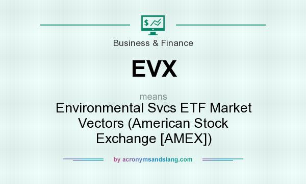 What does EVX mean? It stands for Environmental Svcs ETF Market Vectors (American Stock Exchange [AMEX])