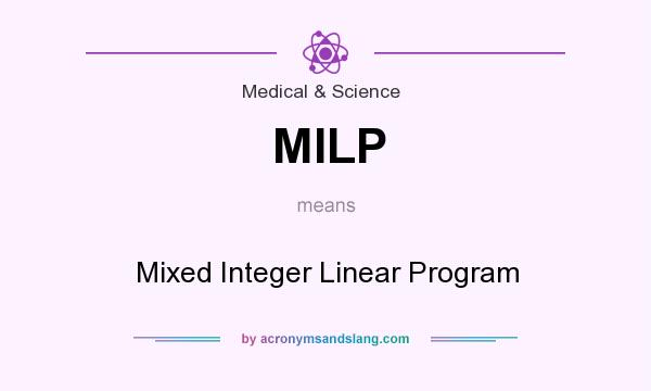 What does MILP mean? It stands for Mixed Integer Linear Program