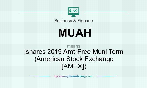 What does MUAH mean? It stands for Ishares 2019 Amt-Free Muni Term (American Stock Exchange [AMEX])