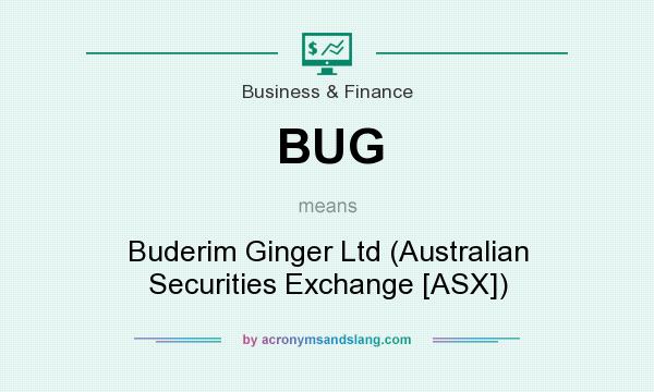 What does BUG mean? It stands for Buderim Ginger Ltd (Australian Securities Exchange [ASX])
