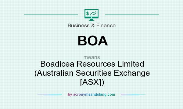 What does BOA mean? It stands for Boadicea Resources Limited (Australian Securities Exchange [ASX])