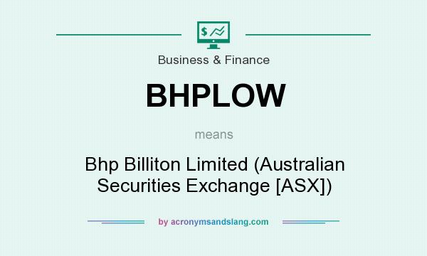 What does BHPLOW mean? It stands for Bhp Billiton Limited (Australian Securities Exchange [ASX])