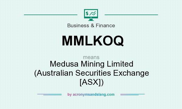 What does MMLKOQ mean? It stands for Medusa Mining Limited (Australian Securities Exchange [ASX])