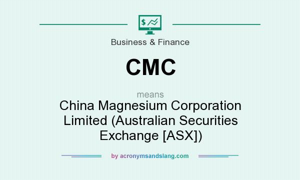 What does CMC mean? It stands for China Magnesium Corporation Limited (Australian Securities Exchange [ASX])