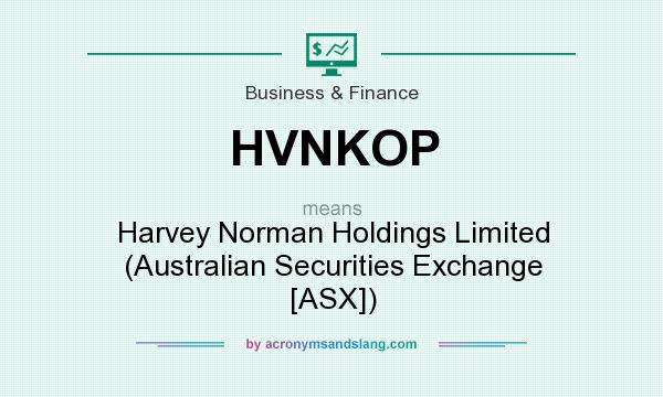 What does HVNKOP mean? It stands for Harvey Norman Holdings Limited (Australian Securities Exchange [ASX])
