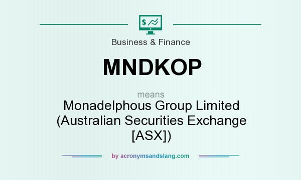What does MNDKOP mean? It stands for Monadelphous Group Limited (Australian Securities Exchange [ASX])