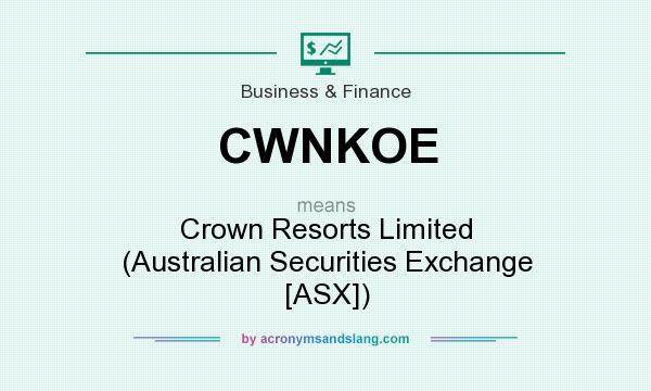What does CWNKOE mean? It stands for Crown Resorts Limited (Australian Securities Exchange [ASX])