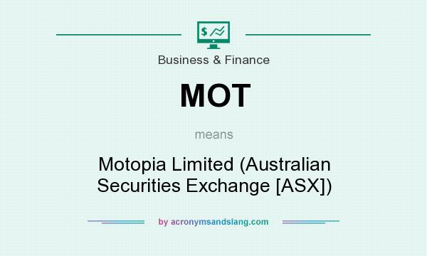 What does MOT mean? It stands for Motopia Limited (Australian Securities Exchange [ASX])
