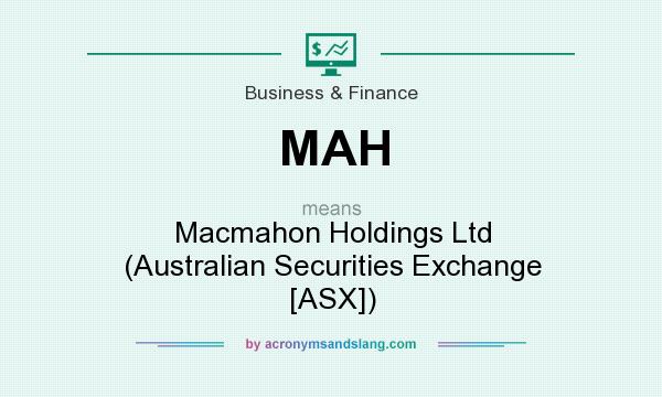 What does MAH mean? It stands for Macmahon Holdings Ltd (Australian Securities Exchange [ASX])