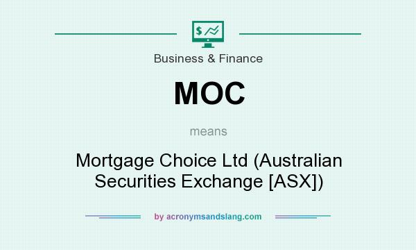 What does MOC mean? It stands for Mortgage Choice Ltd (Australian Securities Exchange [ASX])