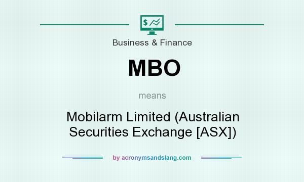 What does MBO mean? It stands for Mobilarm Limited (Australian Securities Exchange [ASX])