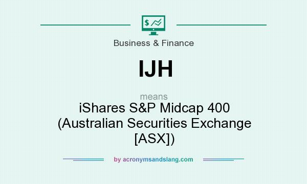 What does IJH mean? It stands for iShares S&P Midcap 400 (Australian Securities Exchange [ASX])
