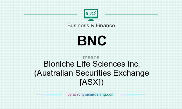 What does BNC mean? It stands for Bioniche Life Sciences Inc. (Australian Securities Exchange [ASX])