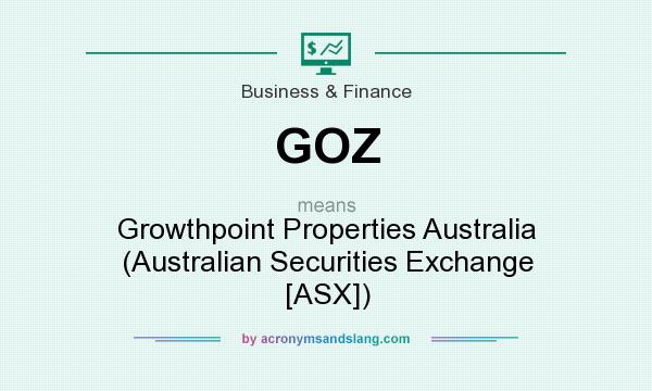What does GOZ mean? It stands for Growthpoint Properties Australia (Australian Securities Exchange [ASX])