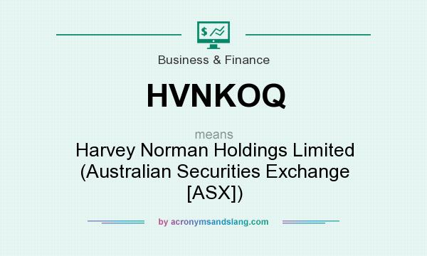 What does HVNKOQ mean? It stands for Harvey Norman Holdings Limited (Australian Securities Exchange [ASX])