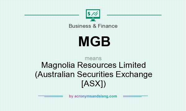 What does MGB mean? It stands for Magnolia Resources Limited (Australian Securities Exchange [ASX])