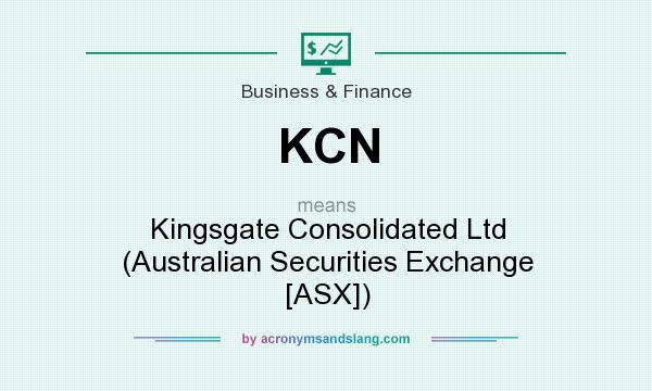 What does KCN mean? It stands for Kingsgate Consolidated Ltd (Australian Securities Exchange [ASX])