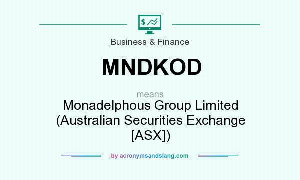 What does MNDKOD mean? It stands for Monadelphous Group Limited (Australian Securities Exchange [ASX])